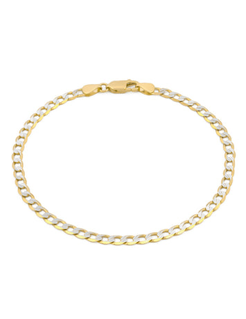 Pulso Barbada Diamantada 3.5 mm 18.5 cm Oro Sólido 14k