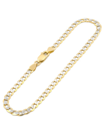 Pulso Barbada Diamantada 4 mm 18.5 cm Oro Sólido 14k