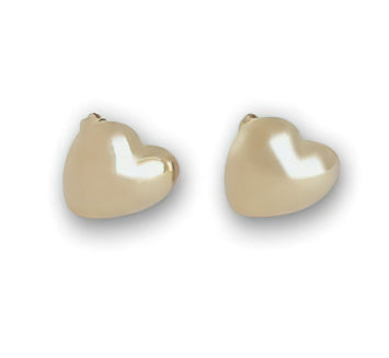 Aretes Corazón Liso Oro Sólido 14k