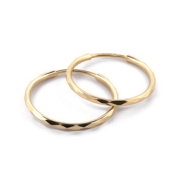 Arracadas Facetadas Oro Sólido 1.8 cm Oro Sólido 10K