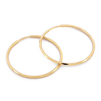 Arracadas Facetadas Oro Sólido 2.4 cm Oro Sólido 10K