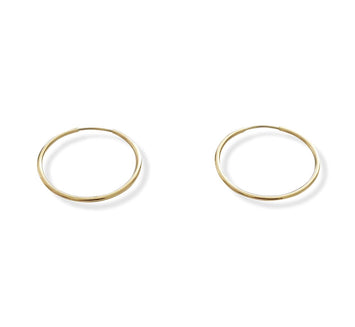 Hermosas Arracadas Lisas 2.4 Cm Oro Sólido 14k