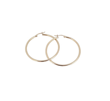 Hermosas Arracadas Lisas 1.8 Cm Oro Sólido 14k