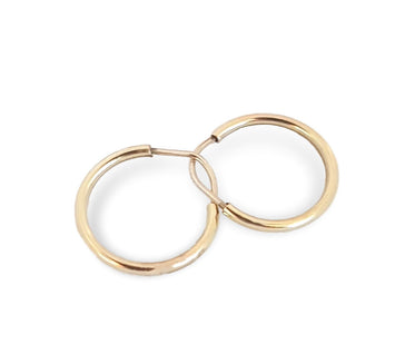 Arracadas Chicas Lisas Oro Sólido 10k