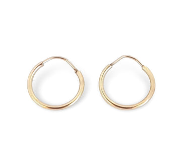 Arracadas Chicas Lisas Oro Sólido 10k