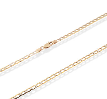 Cadena Caballero Barbada 60 Cm 3 Mm Oro Italiano Sólido 14k