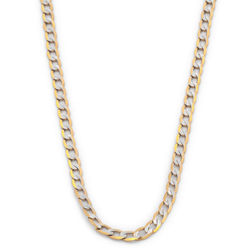 Cadena Estilo Barbada Oro Italiano Sólido 14k 35 cm