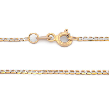 Cadena Estilo Barbada Oro Italiano Sólido 14k 45 cm