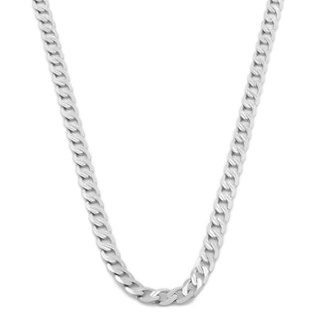 Cadena Barbada 55 Cm 2.5 mm Oro Blanco Sólido 14k