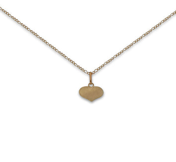 Cadena Gargantilla Corazón Mediano Oro Sólido 14k