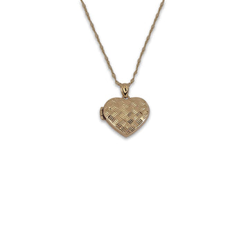 Cadena Con Dije De Corazón Relicario Oro Sólido 14k