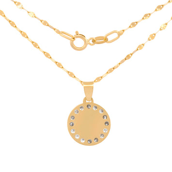 Cadena Con Dije De La Virgen De Guadalupe 2 Oros 1 cm En Oro Sólido 14k