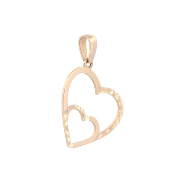 Dije Corazones Contorno 1.5 cm Oro Sólido 10k