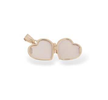 Dije Corazón Relicario Facetado Oro Sólido 14k