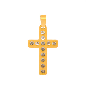 Dije Cristo Chico 1.4 cm Con Zirconias 14K