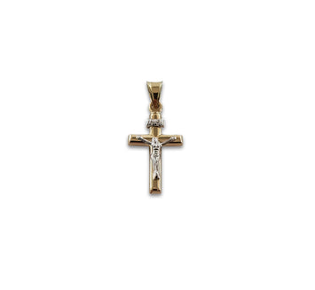 Dije Cristo Liso Oro Sólido 14k 2.6 Cm