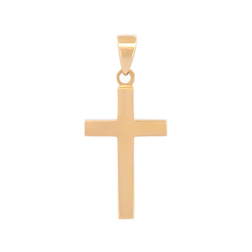 Dije Cruz Lisa 2 cm Oro Sólido 14k