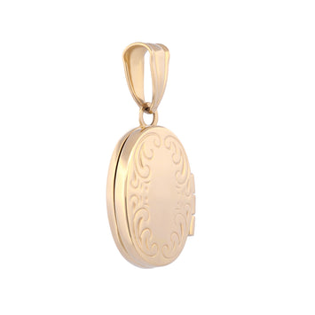 Dije Relicario Oval En Oro Sólido 10k