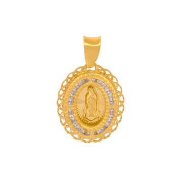 Dije Medalla Virgen De Guadalupe Oro 10k Sólido Bautizo Bebe