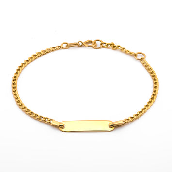 Esclava Bebe Niños Barbada 15.5 cm - 13.5 Oro Sólido 14k