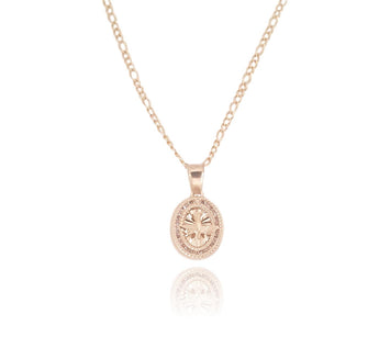 Cadena Medalla Espíritu Santo 1.1 cm Bautizo Oro Sólido 10k