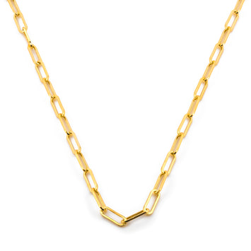 Cadena Gargantilla Clip 2 por 5 mm 45 cm Oro Sólido 14k