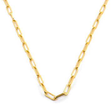 Cadena Gargantilla Clip 2 por 5 mm 55 cm Oro Sólido 14k