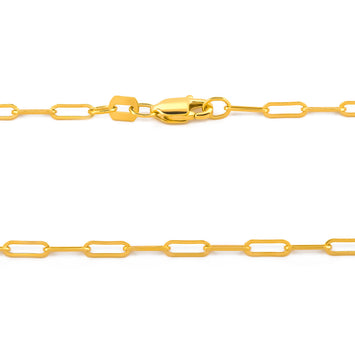 Cadena Gargantilla Clip 2 por 5 mm 50 cm Oro Sólido 14k