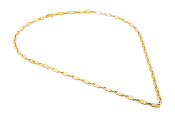 Cadena Gargantilla Clip 6 por 2.5 mm 45 cm Oro Sólido 10k