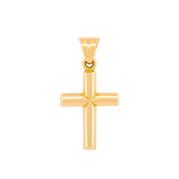 Dije Cruz Tubular 1.9 cm Oro Sólido 14k