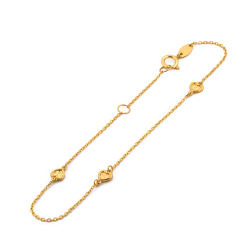 Pulsera Corazones 2 vistas Oro Solido 10k