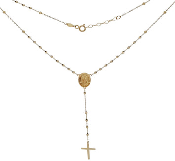 Rosario Cátolico Collar 45 Cm Oro Solido 14k