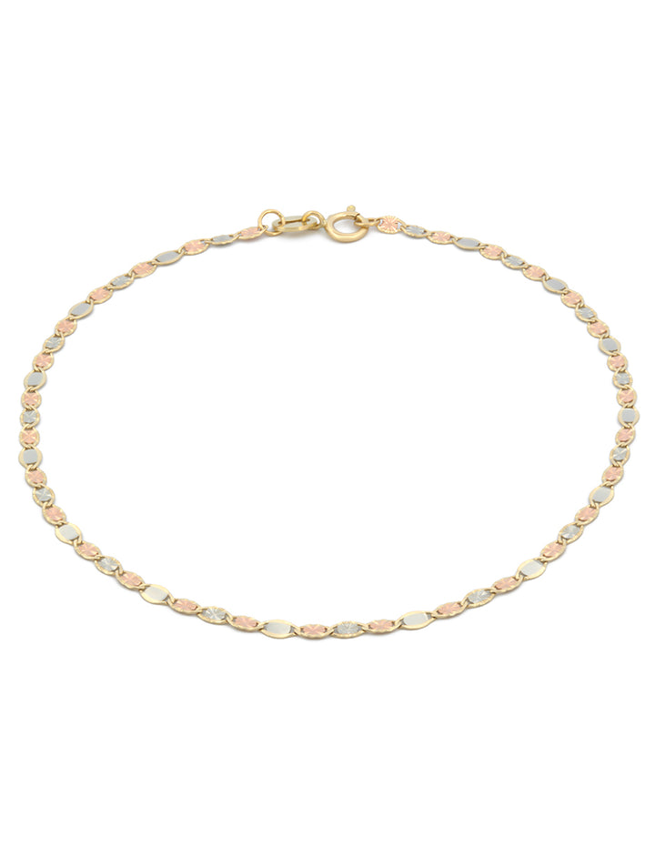 Hermoso Pulso Florentino 2 mm 19 cm Oro Sólido 10k