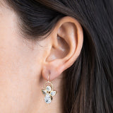 Aretes Angel Zirconias Oro Sólido 10k