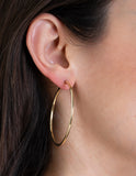 Hermosas Arracadas Lisas 4.9 Cm Oro Italiano Sólido 10k