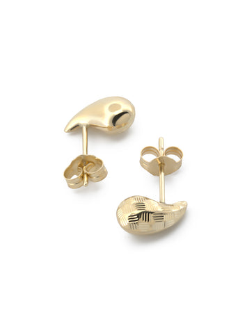 Arete Gota Facetados 1 cm Oro Sólido 10k