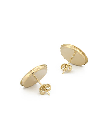 Aretes Abulón Redondos Oro Sólido 10k