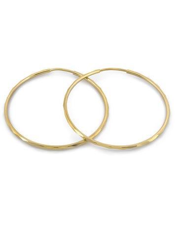 Arracadas Facetadas Oro Sólido  3.4 cm Oro Sólido 10K