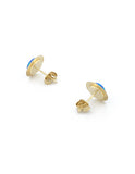 Aretes Circulo Opalo azul 0.8 cm 10k