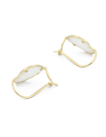 Aretes Corazón Abulón Oro Sólido 10k