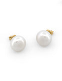 Aretes Perla Natural Cultivada 10 mm Oro Sólido 10k