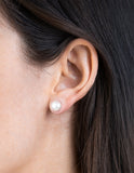 Aretes Perla Natural Cultivada 10 mm Oro Sólido 10k