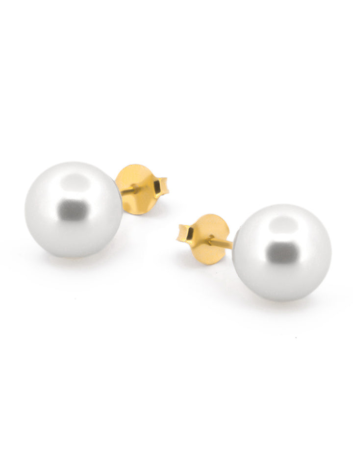 Aretes Perla Natural Para Dama Oro Sólido 14k