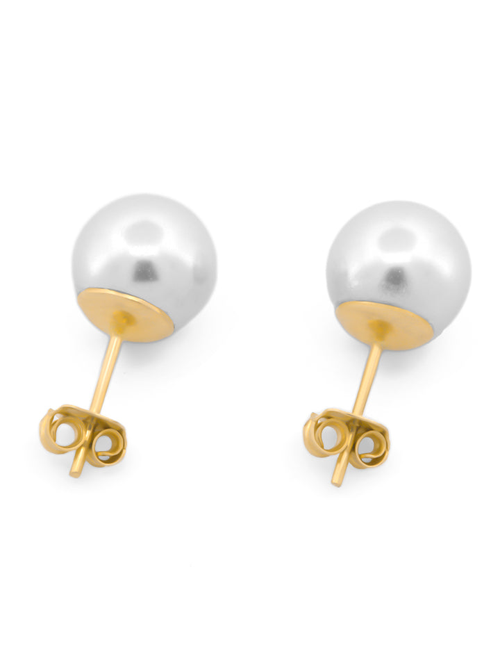 Aretes Perla Natural Para Dama Oro Sólido 14k