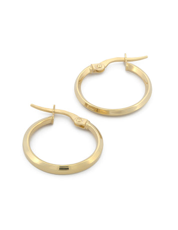 Arracadas Chicas Con Broche 1.6 cm Oro Sólido 14k