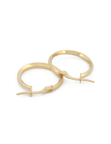 Arracadas Chicas Con Broche 1.6 cm Oro Sólido 14k