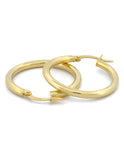 Arracadas Redondas 2.4 Cm 2 mm Oro Sólido 10k