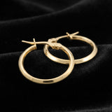 Arracadas Chicas Con Broche 1.6 cm Oro Sólido 14k