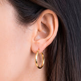 Arracadas Chicas Con Broche 1.6 cm Oro Sólido 14k