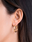 Arracadas Chicas Con Broche 1.6 cm Oro Sólido 14k